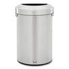 Rubbermaid Commercial 21 gal Half-Round Cylinder Waste Receptacles, Stainless Steel, Plastic; Stainless Steel 2147582